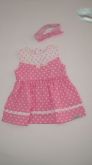 Vestido Bolinha Branco e Rosa - Tamanho G